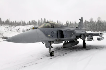 Tarjouksia nykyisten Hornetien korvaajaksi pyydetään viideltä valmistajalta huhtikuun mennessä. Kuvassa ruotsalainen Saab Gripen E-hävittäjä. LEHTIKUVA / HEIKKI SAUKKOMAA