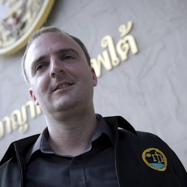 Thaimaalaisyhtiö syyttää Andy Hallia kunnianloukkaus- ja tietokonerikoksista. LEHTIKUVA/AFP