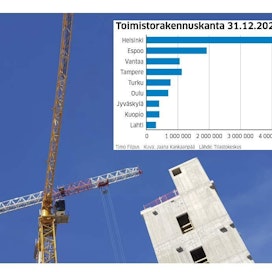 Toimistotilat tyhjenevät Helsingin seudulla uhkaavasti, mutta silti rakennusliikkeet ja kiinteistösijoittajat rakentavat yhä kiivaammin lisää.