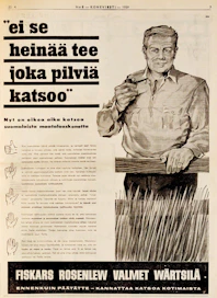Koneviestin numerossa 8/1959 oli jämäkkä neljän suuren ilmoitus, jossa annettiin viisi perustelua kotimaisen maatalouskoneen puolesta: 1) koneet sopivat meidän oloihimme, 2) ne ovat luotettavaa tarkkuustyötä, 3) käyttäjien kokemukset hyödynnetty, 4) muutokset ja parannukset nopeita toteuttaa ja 5) huolto on nopeaa ja varmaa.