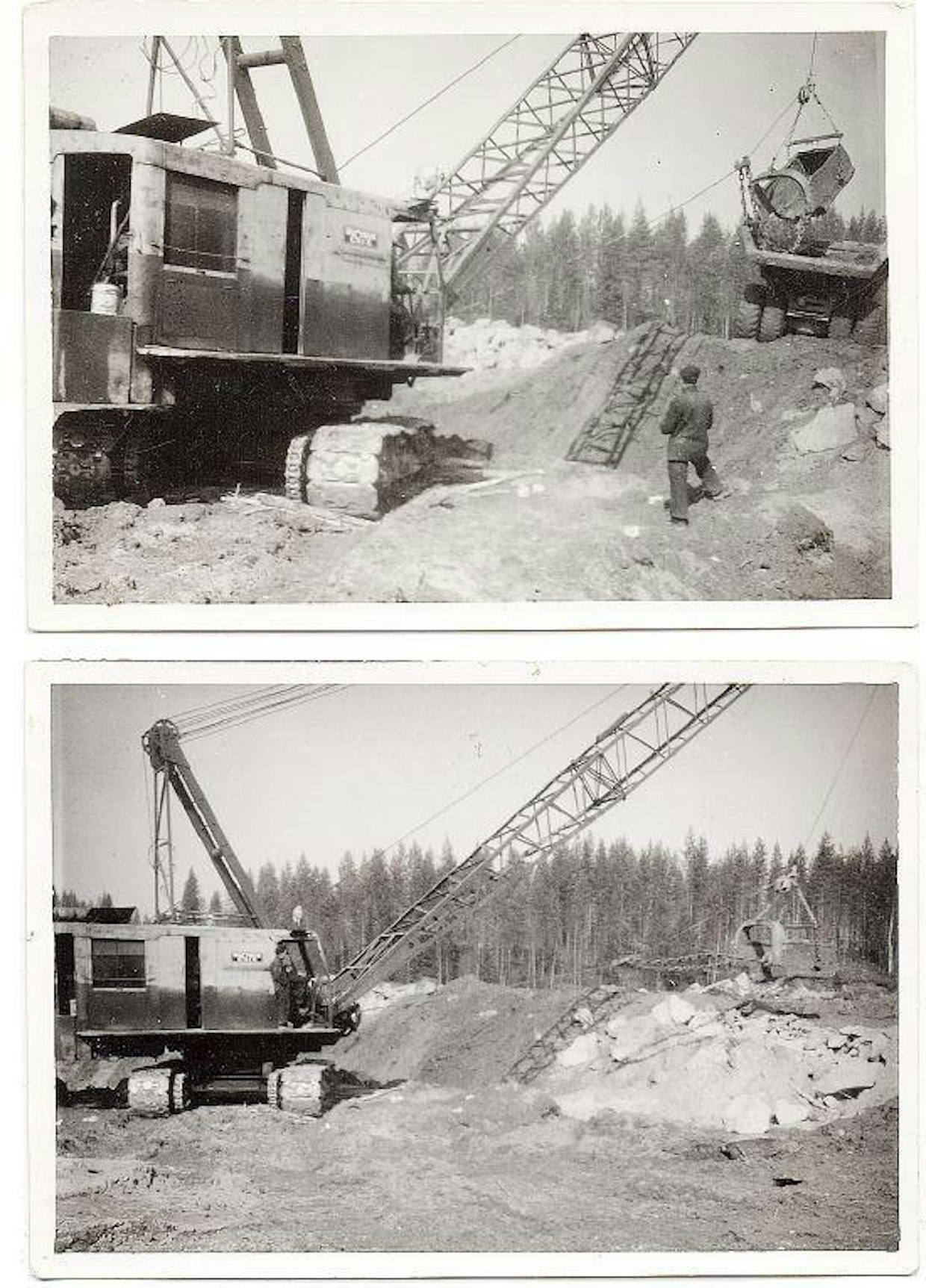 Bucyrus Erie 54 -koneella lastattiin laahakauhalla myös suoraan autoihin. Lastaaminen laahakauhalla vaati tarkkuuta varsinkin silloin, kun lastattavana oli pienempi auto, jonka lavassa oli puulaidat. Euclid-maansiirtoautoja lastattiin toisinaan myös molemmilla kävelevillä laahakaivinkoneilla, Marionilla ja Bucyrus W200:lla.