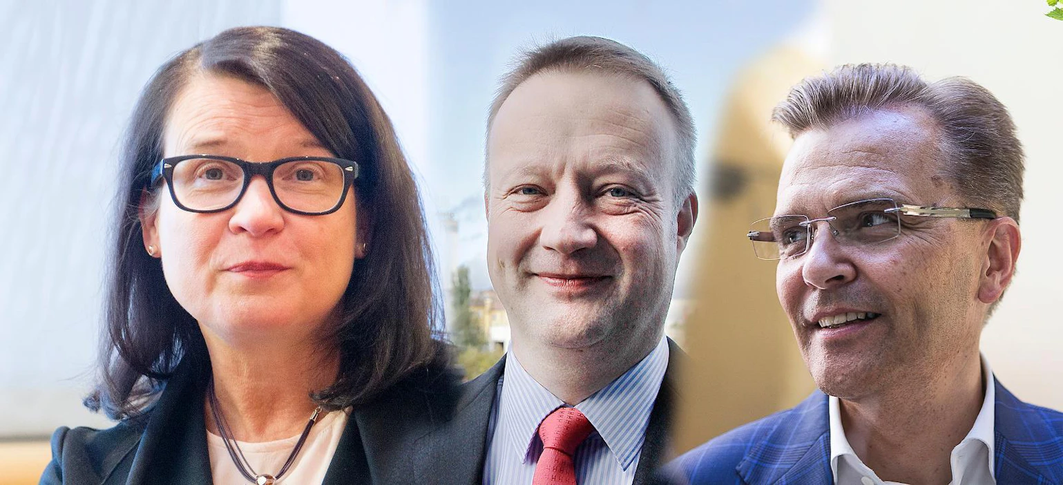 Valion toimitusjohtaja Annikka Hurme, Raision entinen toimitusjohtaja Matti Rihko ja HKScanin toimitusjohtaja Jari Latvanen.