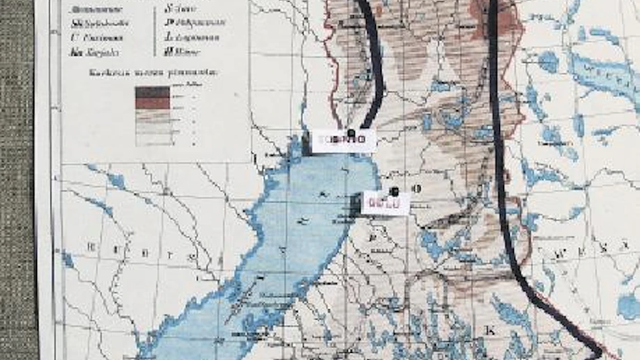 Jos Suomi olisi vuonna 1809 jäänyt Ruotsille, se saattaisi näyttää tällaiselta. Savonlinna olisi venäläiskaupunki, Tornio kuuluisi Ruotsille, samoin kuin Ahvenanmaa. Markku Vuorikari