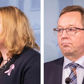 Eri linjoilla? Krista Kiuru ja Mika Lintilä ovat kommenteillaan herättäneet huolen hallituksen koronaviestinnän rakoilusta.