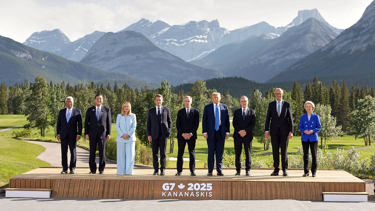 Yhdysvaltain presidentti Donald Trump oli mukana Kanadan G7-kokouksen perhepotretissa, mutta palasi pian sen jälkeen Washingtoniin.