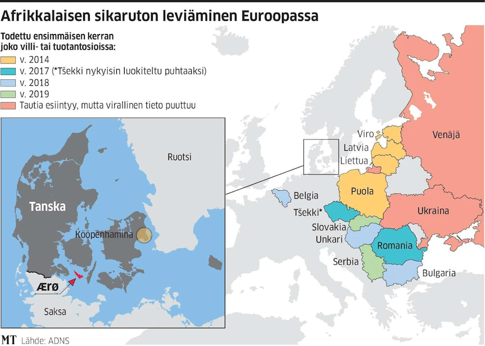 ASF on levinnyt viime vuosina idästä länteen. Saksa on tähän asti säilynyt taudista vapaana, mutta nyt lähin tautitapaus löytyi 85 kilometrin päästä rajasta.