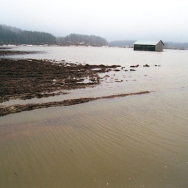 Runsaat sateet voivat nostaa vettä pelloille etenkin Etelä-Suomessa.