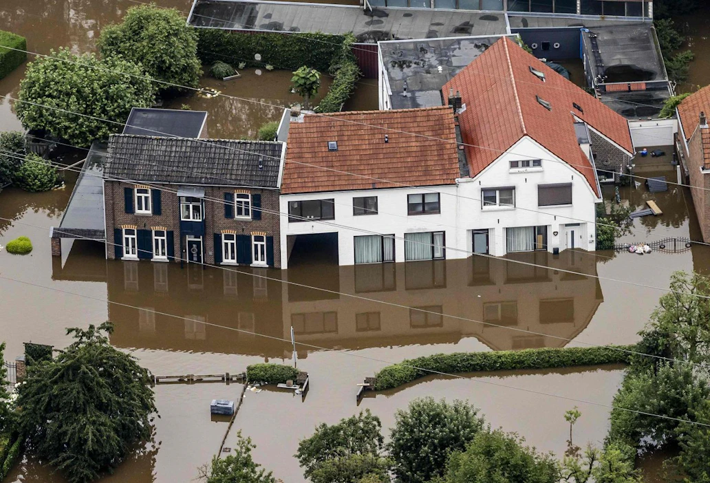 Rajut sateet ovat koetelleet Saksan ja Belgian lisäksi myös Hollantia ja Luxemburgia sekä Ranskan koillisosia. LEHTIKUVA / AFP