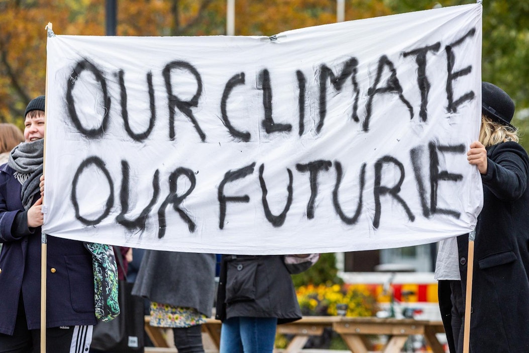 Ilmastolakko Kuopion torilla syyskuussa.