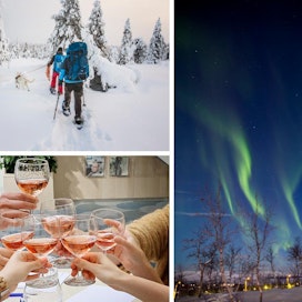 Matkaoppaiden Suomessa lunta ja revontulia piisaa ja suomalaisten alkoholinkulutuksesta muistetaan varoittaa.