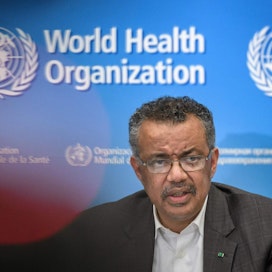 Maailman terveysjärjestön WHO:n johtaja Tedros Adhanom Ghebreyesus. LEHTIKUVA/AFP