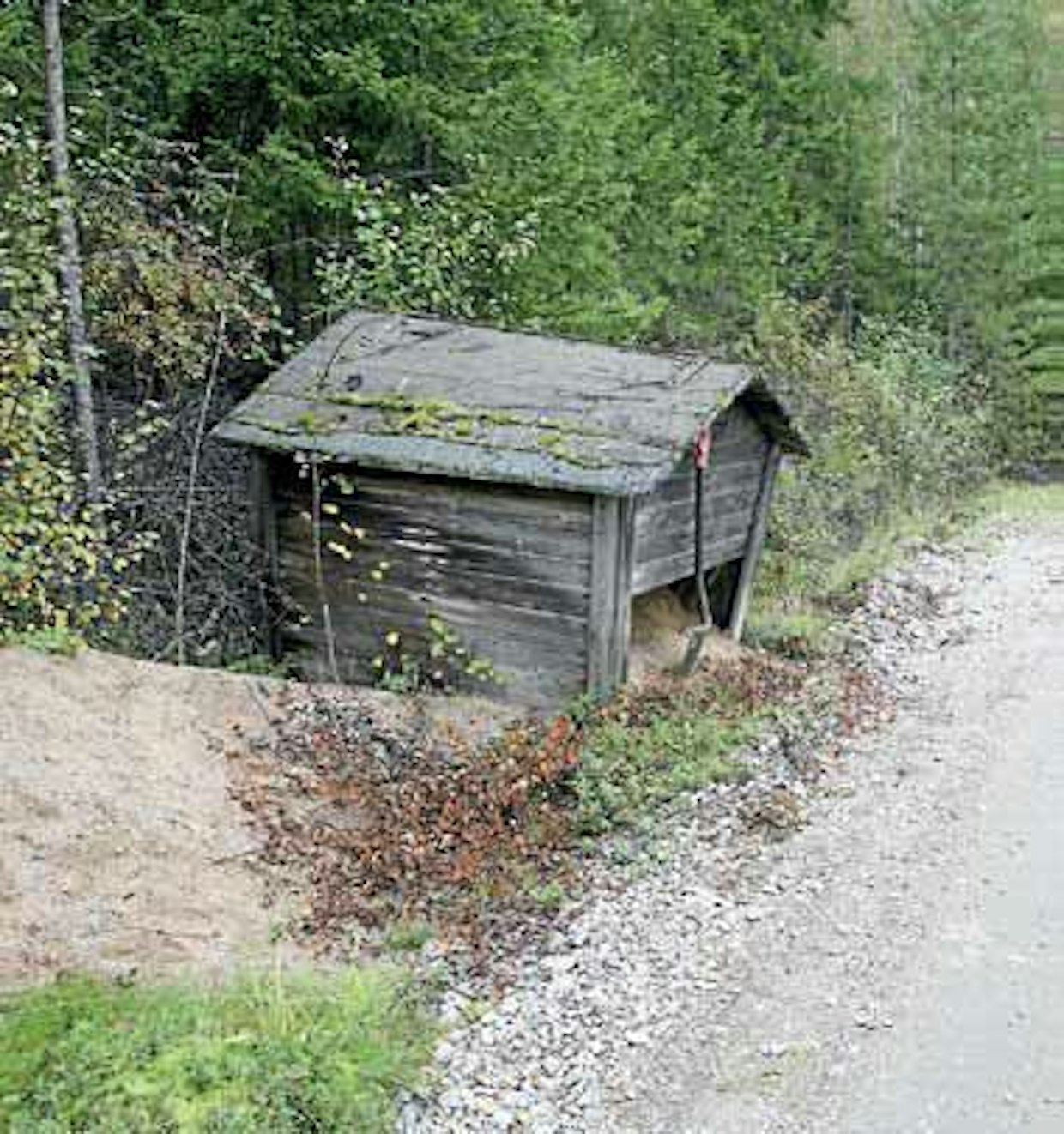 Perinteisessä hiekkakopissa hiekka pysyy kuivana ja on kenen tahansa tienkäyttäjän lapioitavissa.