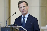 Arkistokuvassa Ruotsin pääministeri Ulf Kristersson. LEHTIKUVA / Heikki Saukkomaa. 