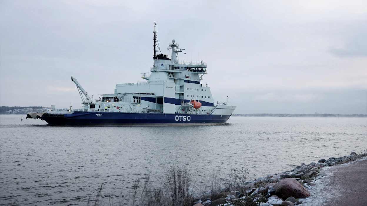 Viime talvena jäänmurtoapua ei tarvittu Suomenlahdella lainkaan, Perämerellä jäätä sen sijaan riittää. LEHTIKUVA / Antti Aimo-Koivisto.