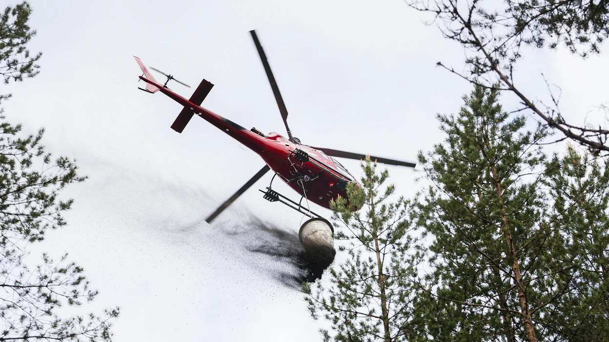 Typpilannoitukset vähenevät tänä vuonna jyrkästi, mutta tuhkaa levitetään metsiin arvioiden mukaan aiempaa enemmän. ForestVital aloitti tuhkan levitykset helikopterilla Kivijärven ja Kinnulan alueella Keski-Suomessa toissa viikolla.