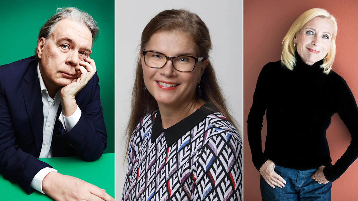 Kuvassa ovat palkituista kirjailijoista Ari Turunen (vas.), Minna Martin ja Ulla-Maija Paavilainen.
