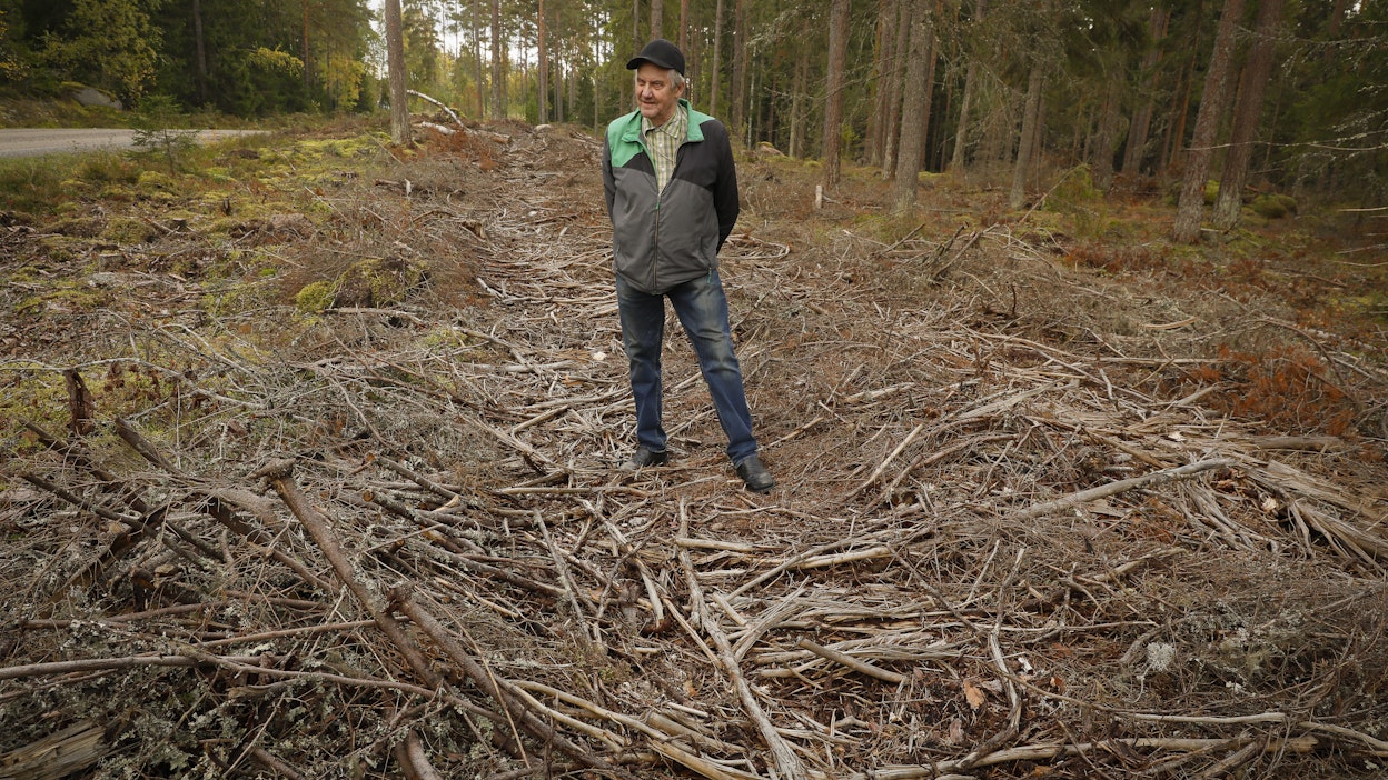 Risto Hurme ihmettelee, miksi oksat on puitu ajouralle kantavalla maalla.