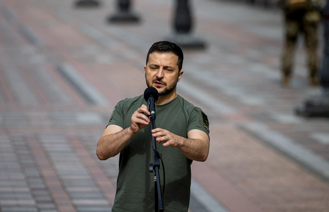 Presidentti Volodymyr Zelenskyin mukaan Ukraina haluaa lopettaa sodan, mutta hänen mukaansa merkittävää vuoropuhelua ei voida saada aikaan ilman poliittista tahtoa Venäjältä. LEHTIKUVA/AFP.