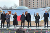 Presidentti Alexander Stubb osallistui muun muassa Ukrainan presidentin Volodymyr Zelenskyin kanssa muistotilaisuuteen Kiovassa Maidanin aukiolla. NIILO SIMOJOKI / LEHTIKUVA.