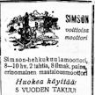 MT:ssä 100 vuotta sitten mainostettiin hehkukuulamoottoreita reilulla takuulla.