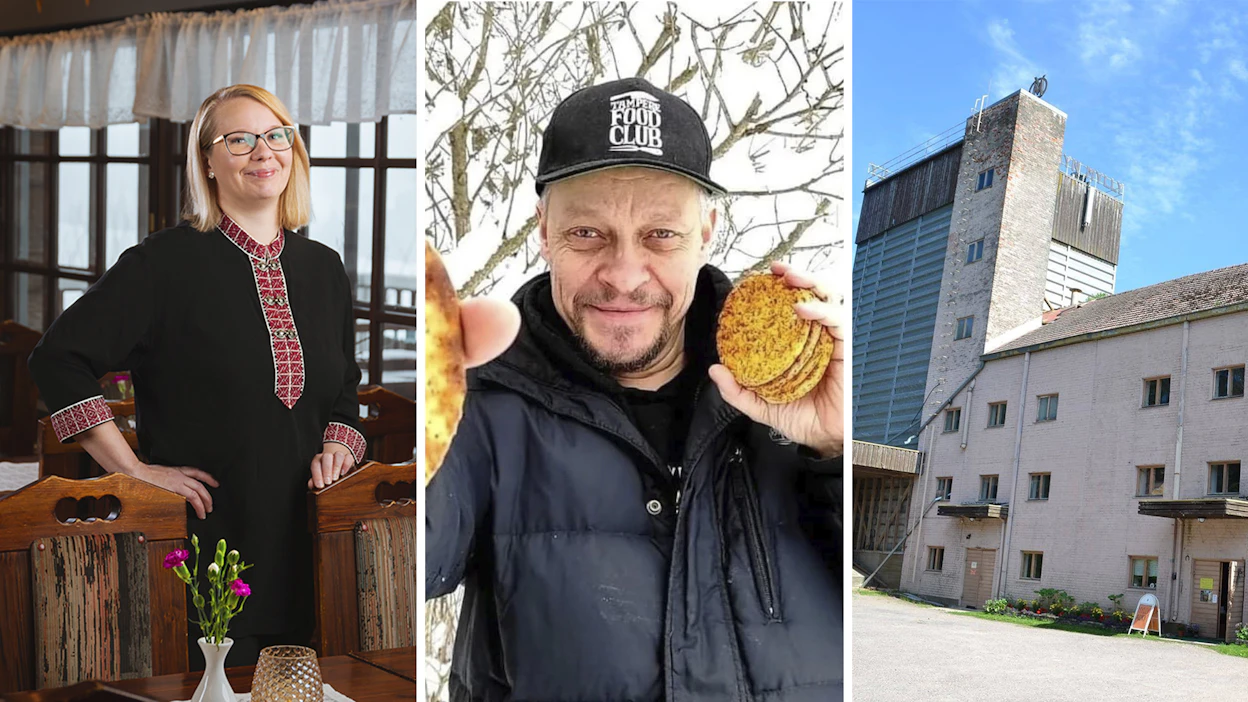 Vasemmalla Marjo Niiranen, keskellä Heikki Penttilä ja oikealla Vääksyn Mylly.
