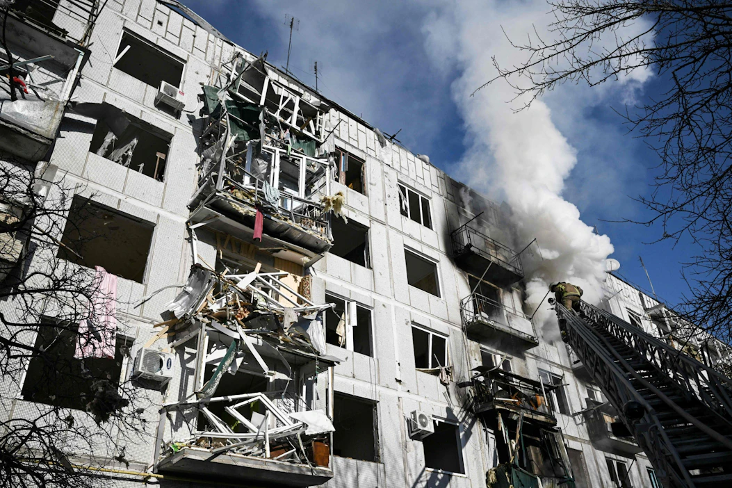 Venäjän laajamittaisen hyökkäyssodan alkamisesta Ukrainaa vastaan tulee kuluneeksi tänään tasan kolme vuotta. LEHTIKUVA/AFP.