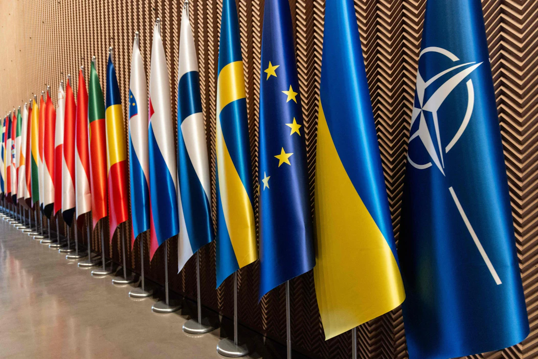 Puolustusministerit käyvät kokouksessa läpi Ukrainan turvallisuusjärjestelyjen kokonaisuutta.LEHTIKUVA / AFP.