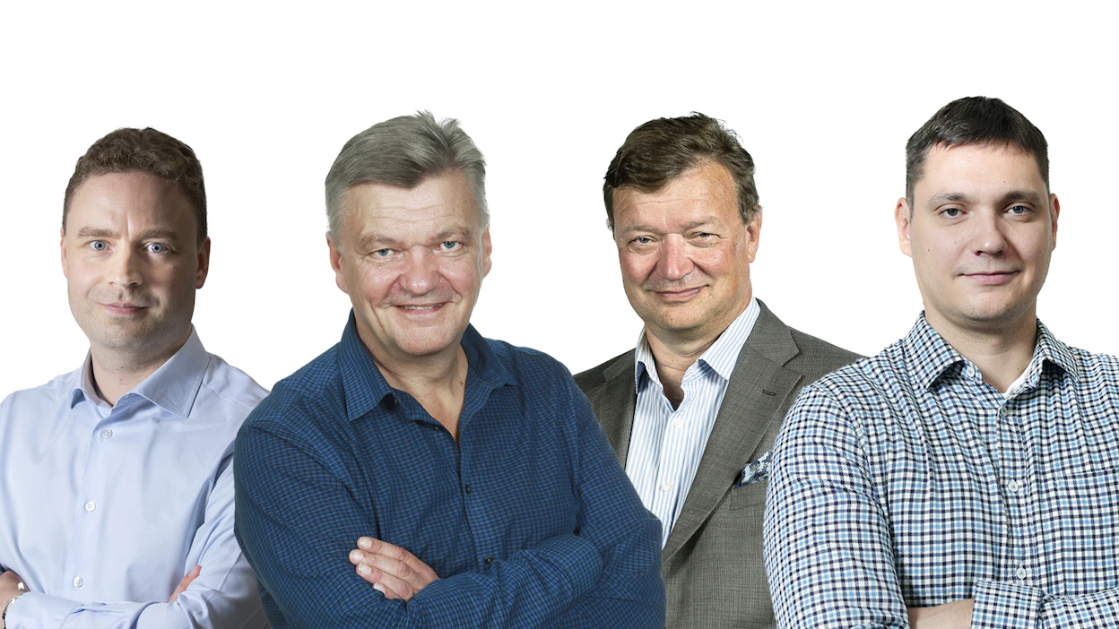 MT:n toimituksessa vaali-illan käänteistä raportoivat Niklas Holmberg, Heikki Tuuri, Jouni Kemppainen ja Jukka Koivula.