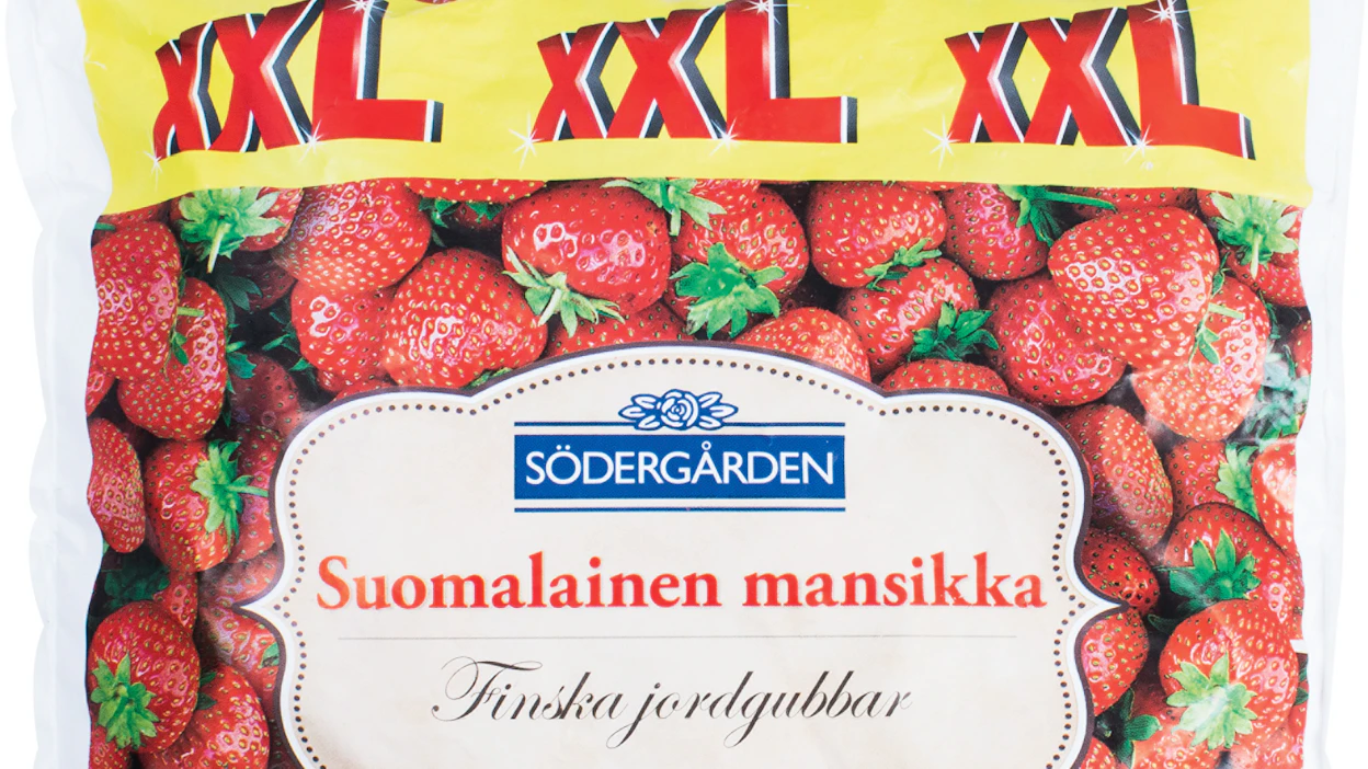 Takaisinveto koskee neljää tuotetta. Kuvassa erätuote Kotimainen pakastemansikka XXL.
