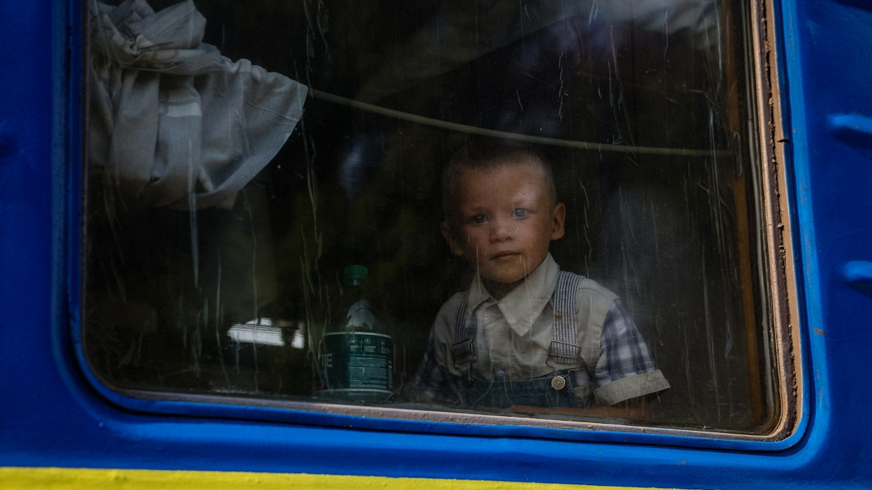 Miljoonat ukrainalaislapset ovat paenneet kodeistaan. Lehtikuva/AFP.