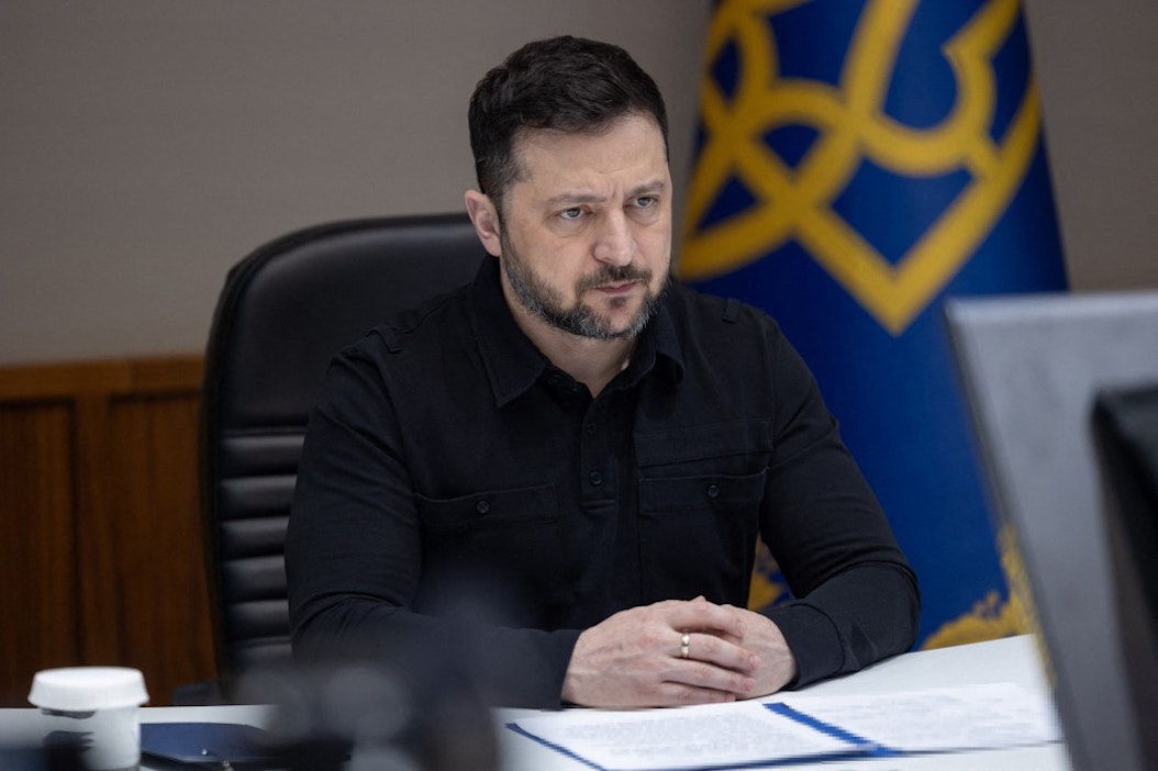Ukrainan presidentti Volodymyr Zelenskyi kertoi Venäjän uudesta uhkavaatimuksesta. AFP / LEHTIKUVA.