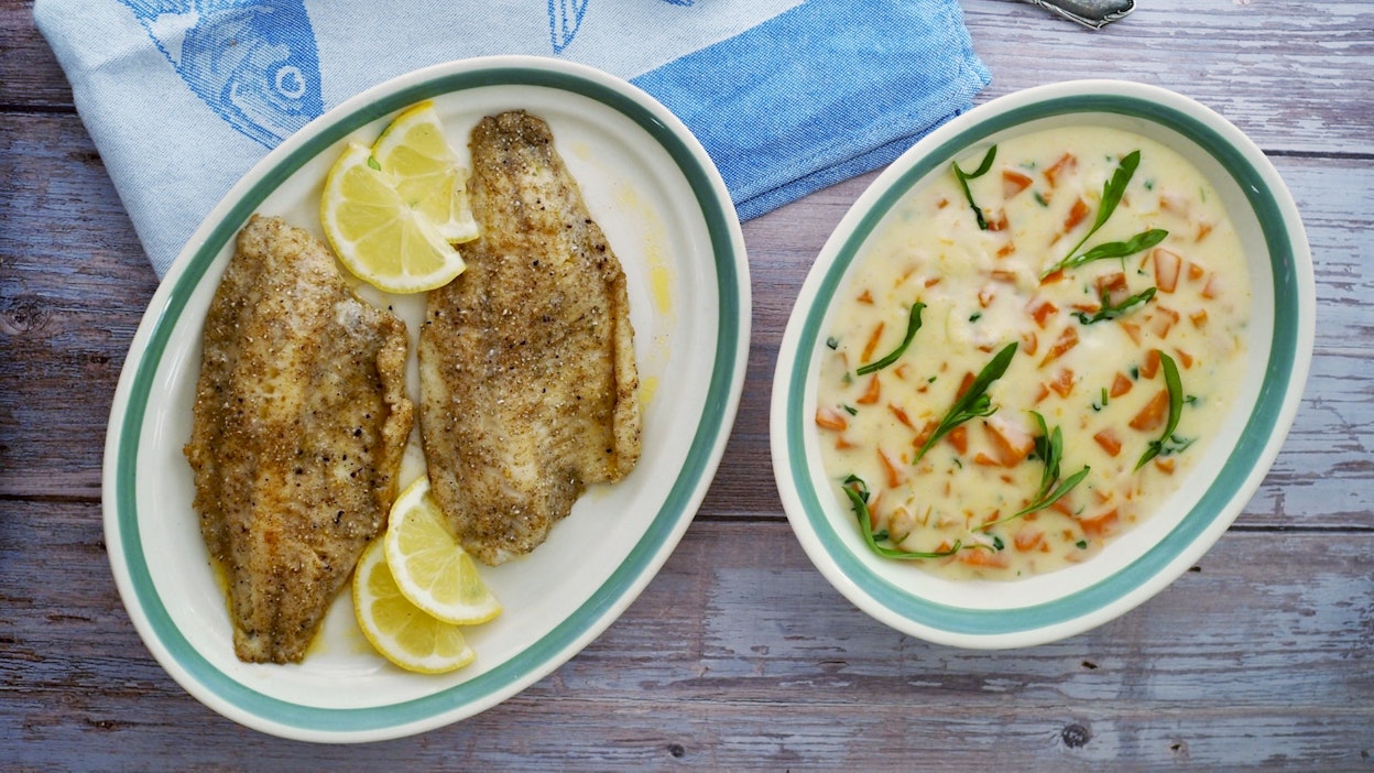 Ahven saa rapeamman paistopinnan ruisjauhosta.