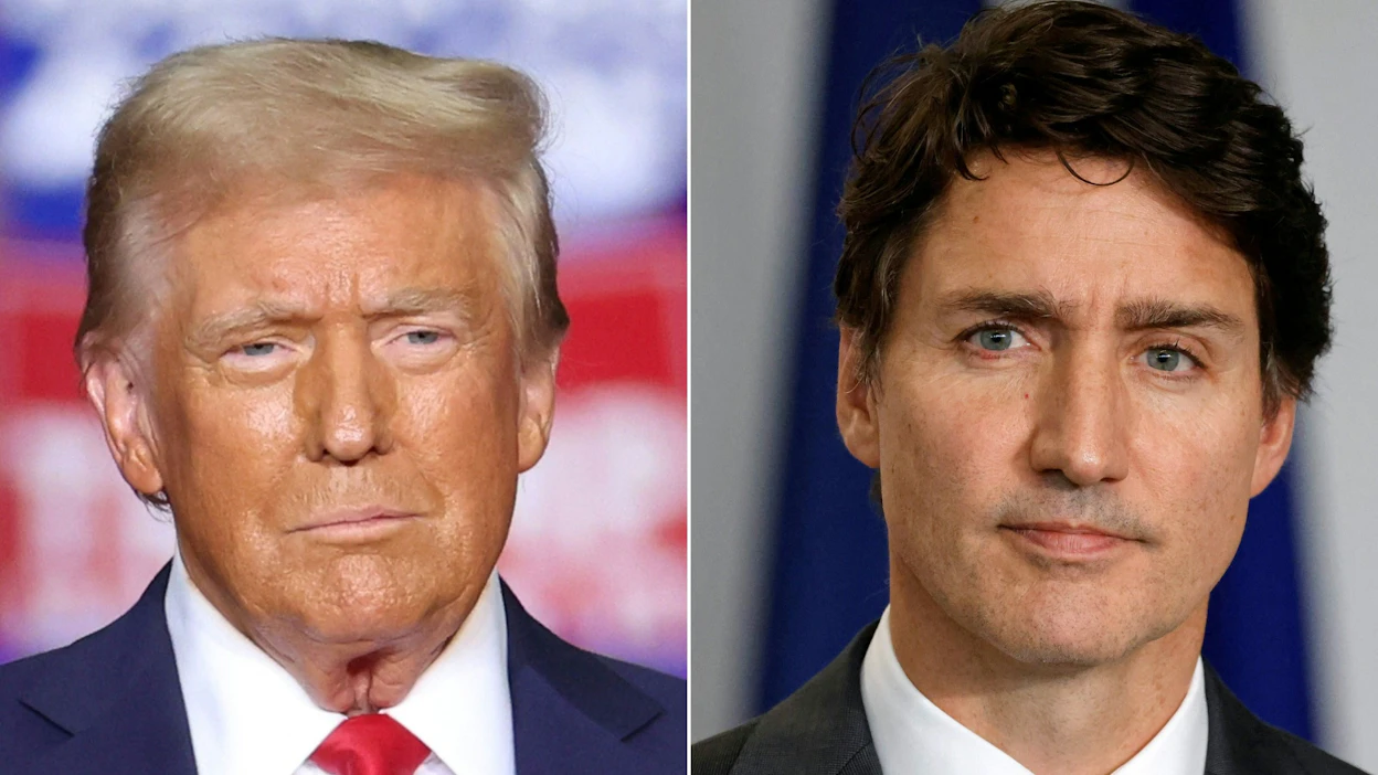 Jos Yhdysvaltain tuleva presidentti Donald Trump toteuttaa uhkauksensa tullimaksuista, voi sillä olla valtava vaikutus Kanadan talouteen. Kanadan pääministeri Justin Trudeau ei ole kommentoinut provinssijohtajan ehdotusta energian viennin katkaisemisesta Yhdysvaltoihin. AFP/LEHTIKUVA.