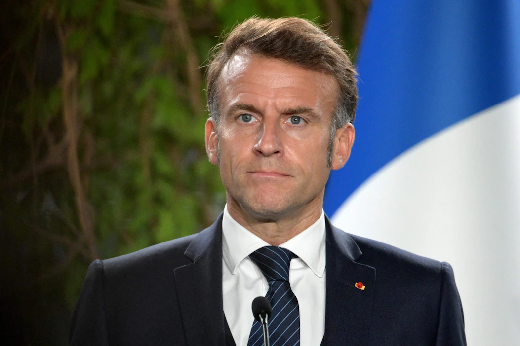 Ranskan presidentti Emmanuel Macron sanoi puheessaan myös, että Euroopan on puolustettava multilateralismia eli monenkeskisyyttä. LEHTIKUVA/AFP.