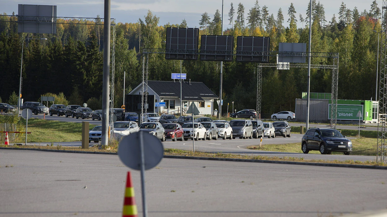 Myös Suomen itärajalla on ollut liikennettä Putinin ilmoitettua liikekannallepanosta. Lehtikuva / Lauri Heino.