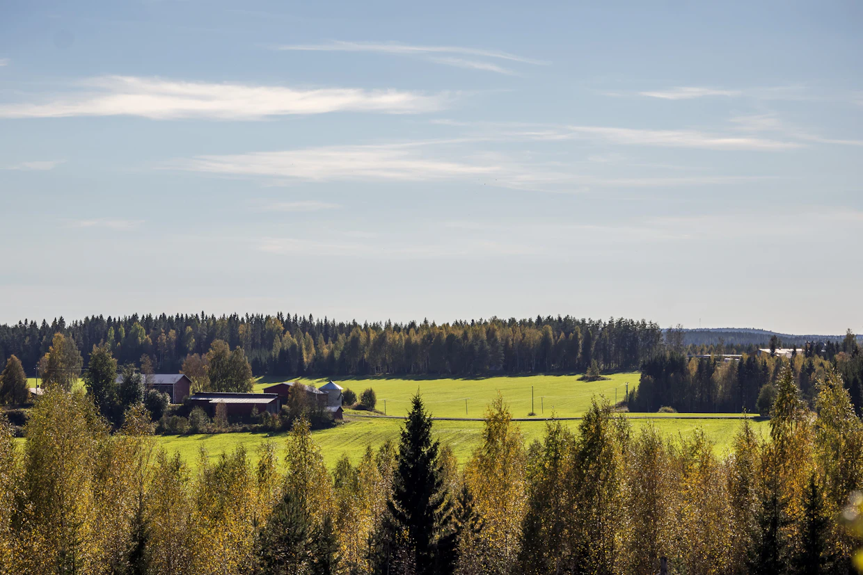 Itä-Suomen kehitys on monella mittarilla hälyttävän alavireistä. Kuvassa maaseutumaisemaa Nurmeksessa Pohjois-Karjalassa.