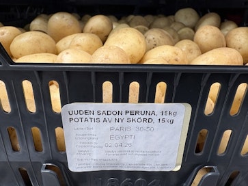 Egyptiläisiä perunoita löytyi muun muassa Oulun S-market Herkusta.