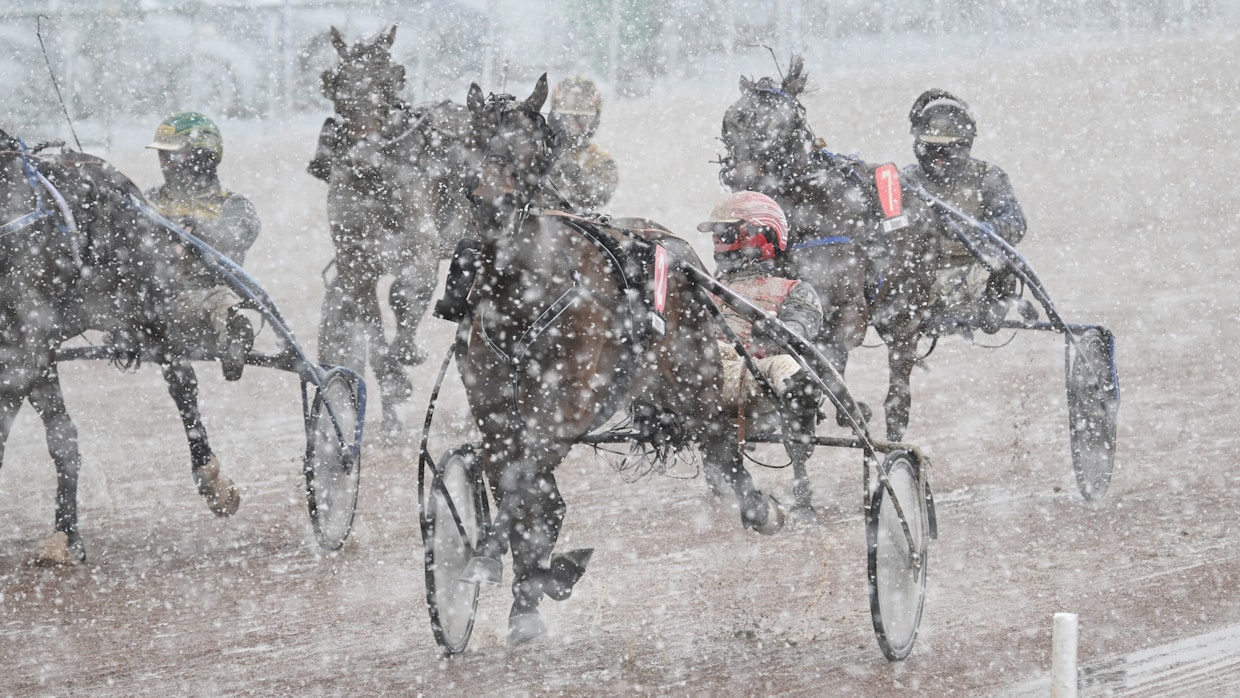 Keli on tehnyt tepposet Seinäjoella. Kuva ravien neljännestä lähdöstä.