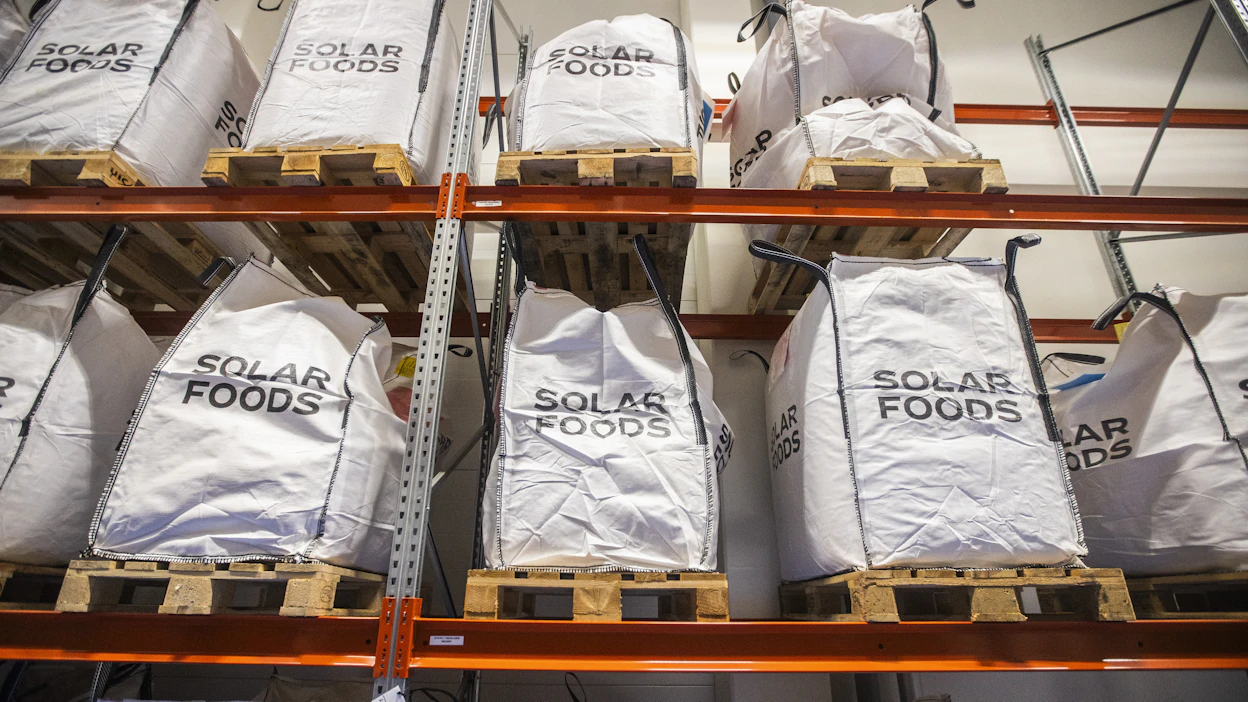 Solar Foodsin valmistamaa soleiiniproteiinia säkitettynä. Kuvituskuva.