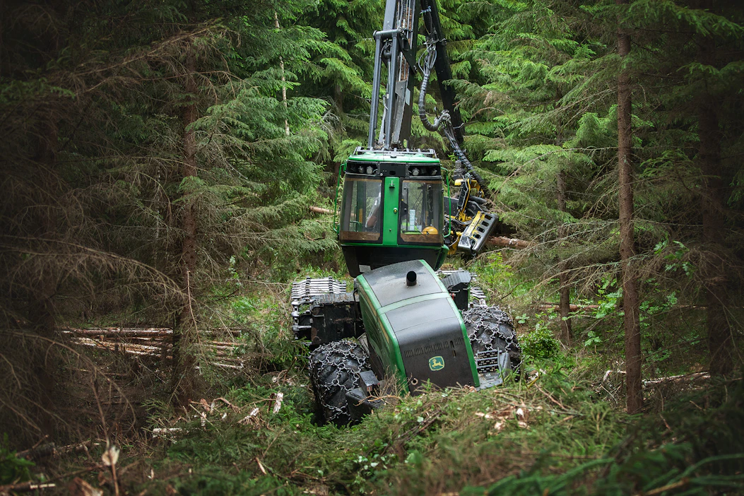Metsäkone korjasi energiapuuta Pohjois-Savon metsänhoitoyhdistyksen työmaalla Siilinjärvellä tiistaina.