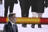 Pääministeri Petteri Orpo (kok.) vieraana Ylen Ykkösaamussa. LEHTIKUVA / Vesa Moilanen. 