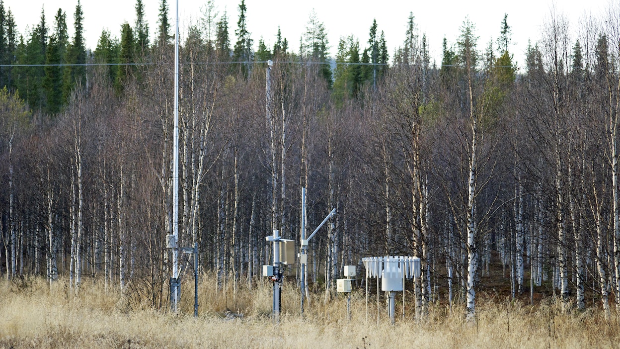 Rikkilehdon tapaus käynnisti Itä-Lapissa mittavan ilmanlaadun tutkimushankkeen, joka jatkuu vieläkin. Kuvassa Oulun yliopiston mittausasema Sallan Naruskalla kolmisen kilometriä Rikkilehdosta.