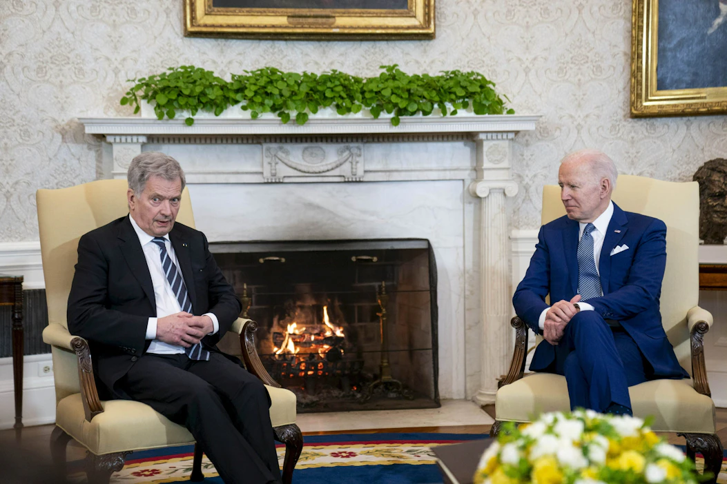 Presidentti Niinistö tapasi presidentti Joe Bidenin Washingtonissa myös maaliskuussa 2022. LEHTIKUVA / SARAH SILBIGER.