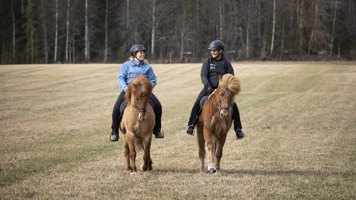 Hattulassa toimivat hevostenkouluttajat ja askellajiratsastuksen opettajat Martta Uusitalo ja Sandy Carson päätyivät Suomeen Islannin ja Norjan kautta.
