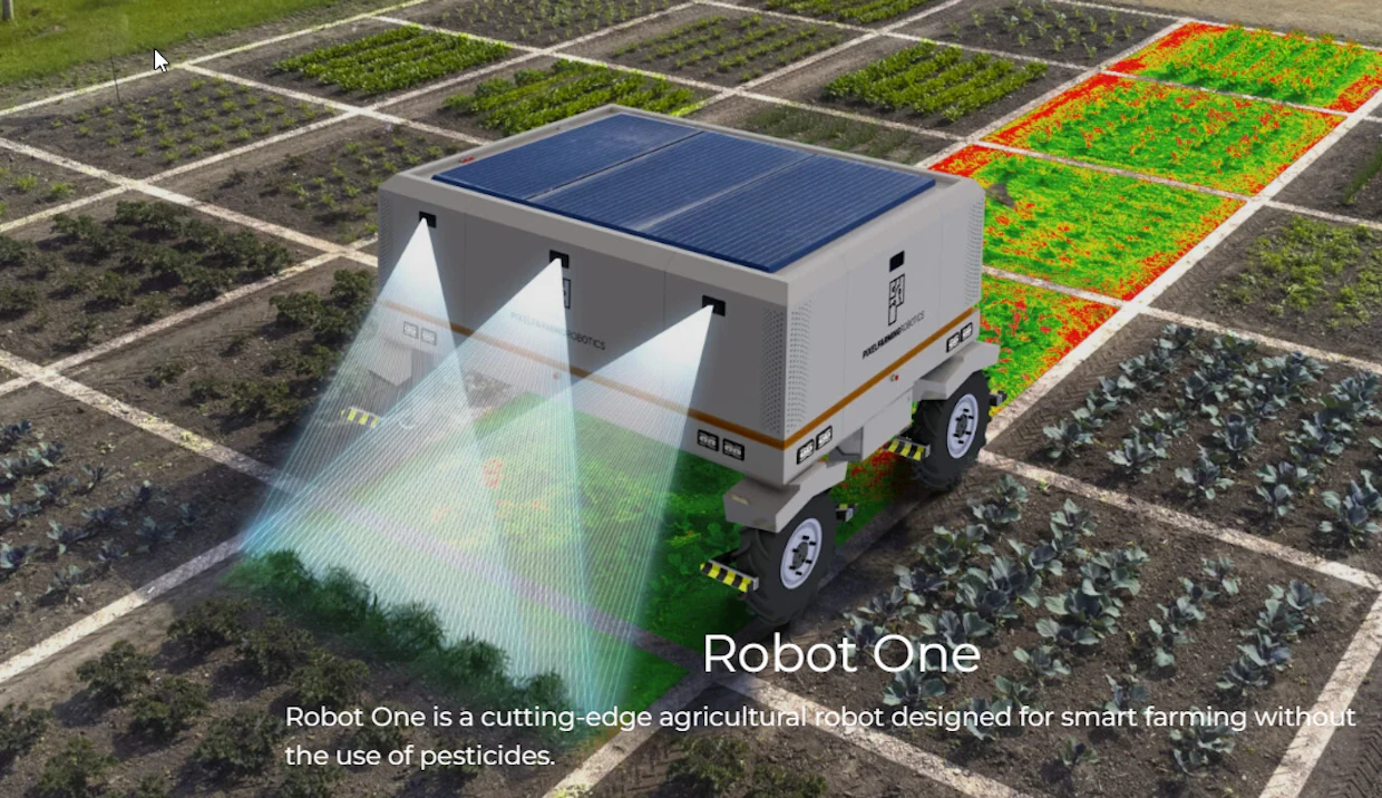 Robot One tulee myös Hollannista. Kehittelystä vastaa Wageningenin yliopisto yhteistyökumppaneiden kanssa. Laite on suunniteltu alusta alkaen hyödyntämään robotiikan kaikkia mahdollisuuksia ja ideana on ollut tehdä laite, joka hyödyntää kasvin biologisen kasvupotentiaalin maksimaalisena. Jopa kuvan kaltainen monilajinen diversiteettiviljely on mahdollista. Laitetta testataan parhaillaan kuudella erityyppisellä tilalla Hollannissa. Harauksen maksimikapasiteetti on 1 ha tunnissa.