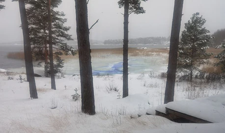 Virolahdella sinistä jäätä kuvattiin 7. joulukuuta.