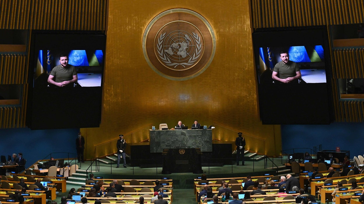 YK:n yleiskokouksen korkean tason viikko käynnistyi eilen. Kuva viime vuoden syyskuun kokouksesta. LEHTIKUVA/AFP. 