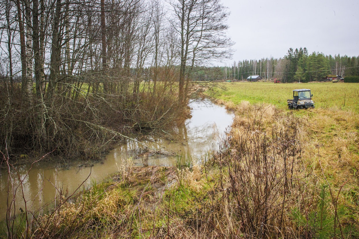 Loviisanjoki kulkee niin peltojen, metsäalueiden kuin asuinalueiden läpi.
