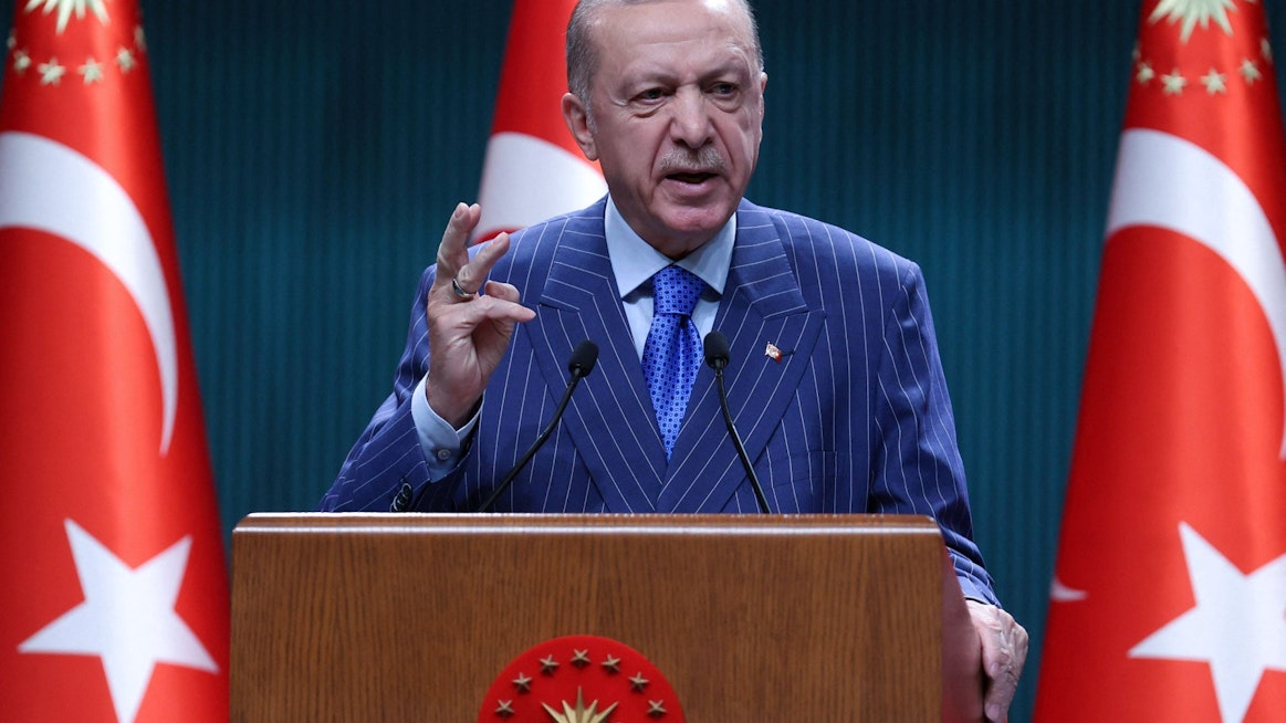 Turkin presidentti Recep Tayyip Erdogan pääkaupunki Ankarassa 9. toukokuuta. 