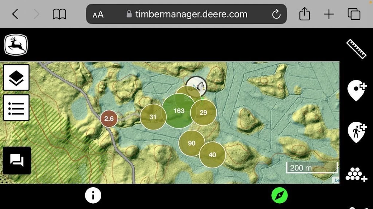 John Deere TimberManager ja TimberMatic Kartat ovat verkkopalveluja, joiden avulla voi yrittäjä seurata koneidensa työskentelyä reaaliaikaisesti. Myös ennakkosuunnittelu on mahdollista. Ohjelmistot ovat käytettävissä mobiililaitteella tai kotikonttorin tietokoneella.